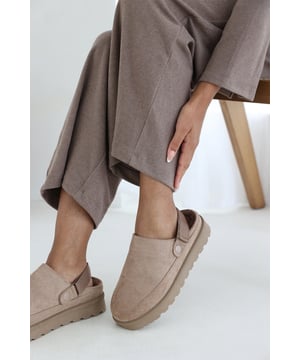 Step into everyday comfort with these Cosy Adjustable Sling Back Faux-Suede Shoes. The soft suede finish and plush lining keeps your feet warm, with a lightweight sole made for all day wear. The flexible back strap gives you the option of a snug fit or easy slip on wear making them a go-to for effortless style. • Heel height approx: 1 inch  • Fastening: Sling back slip on • Faux suede finish  • Toe Shape: Round