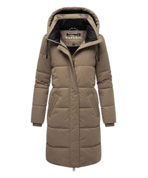 Die Winterjacke Wintertanz von Navahoo überzeugt mit hochwertiger Verarbeitung, moderner Steppung und femininer Passform. Der lange Schnitt bis zu den Knien sorgt für wohlige Wärme, während Kapuze und Kragen mit weichem Fleece zuverlässig vor Kälte schützen. Praktische Taschen innen und außen bieten Platz für Essentials. Ein stilvoller Begleiter für kalte Wintertage – funktional, bequem und elegant.
