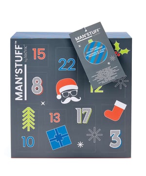 Experience the ultimate grooming journey with the MAN'STUFF Men's Grooming Advent Calendar. This impressive 24-day calendar is filled with a curated selection of grooming essentials tailored for the modern man. Each day unveils a new surprise, from revitalizing skincare products and invigorating beard care to stylish grooming accessories. This Advent calendar is your ticket to looking and feeling your best throughout the festive season. Includes energizing beard shampoo, muscle soak, shaving gel, refreshing face wash, and more!
