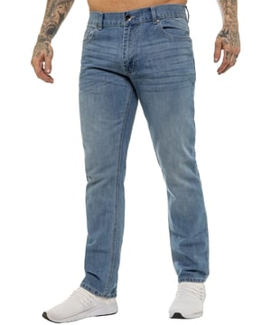 Enzo Herren Designer Gerade Bein Regular Fit Denim Jeans. Diese Jeans sind im Regular Fit mit einem klassischen, geraden Beinschnitt gefertigt und bieten einen lässigen, doch modernen Look, der sich perfekt für jede Gelegenheit eignet. Sie verfügen über einen sicheren Reißverschluss, zwei Fronttaschen, zwei Gesäßtaschen und eine Münztasche für zusätzliche Praktikabilität. Diese Jeans sind sowohl funktional als auch modisch. Abgerundet mit dem charakteristischen Enzo-Logo-Patch am hinteren Bund verleihen sie Ihrer Freizeitkleidung einen hochwertigen Designer-Touch. (EZ408)
