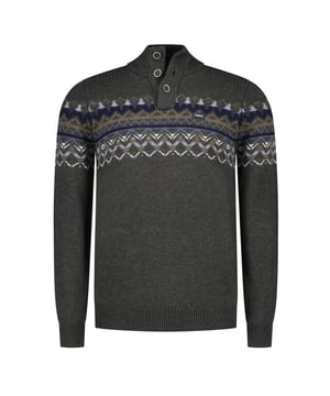 
<p>Heren troyer met staande kraag voorzien van een knoopsluiting.</p>
<ul>
<li>Modern fit</li>
<li>40% wol/ 40% Acryl/ 20% Polyamide</li>
<li>Kleurnummer: 1198</li>
</ul>
