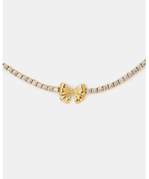 Bling And Bows Bow Tennis Necklace, The Finishing Touch To Your Outfit. And The Reason For All The Oohs And Aahs.,  Length: 41.00 Cm