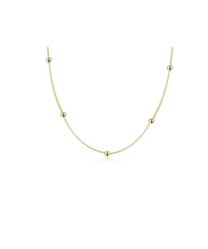 
Dots Ketting – Goud 

Deze elegante dots ketting in goud is een must-have voor je sieradencollectie! Het subtiele design met gouden stipjesmaakt deze ketting perfect voor elke gelegenheid, of je nu een chique of casual look creëert.

 Materiaal: Stainless steel – verkleurt niet
 Minimalistisch en tijdloos design
 Perfect voor dagelijks gebruik