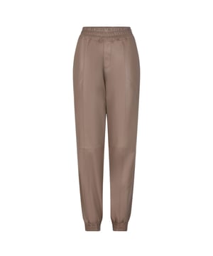 
D6 Kuno Leather Jogger Pants taupe