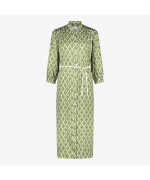 
Lange doorknoop jurk met strikceintuur en lichte pofmouwen uit de collectie van Jane Lushka.

  
 * 100% VISCOSE 
 * Extra comfortabel 
 * Systeem voor het reguleren van lichaamsvocht 
 * Sneldrogend 
 * Geen pilling 
 * Kreukvrij