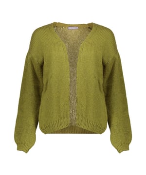 
GEISHA VEST 54606-70-GREEN 
50% ACRYL, 30% POLYAMIDE, 10% WOL, 10% MOHAIR 
VEST 
OPENVALLEND 
LANGE MOUWEN MET RIBGEBREIDE BOORD 
PATENTSTEEK 
GREEN 
VALT RUIM VAN MAAT 
PRODUCTCODE: 54606-70