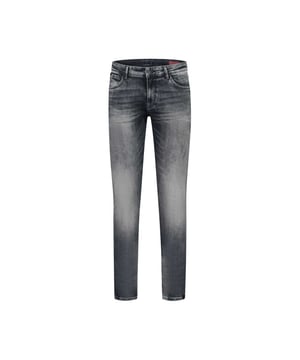 
 De Jone skinny fit jeans met skinny onderkant is de perfecte balans tussen een moderne look en een comfortabel gevoel. Gemaakt van Pureflex denim in een stone en enzyme washed donkerblauw, Met subtiele geschaafde delen  en stiksels op de pijpen, versleten vervaging. Met kenmerkende Purewhite-designdetails zoals de zwartleren logopatch op de taille, metalen merklabel op de voorzak, subtiele driehoekige stiksels op de achterzak en groot geborduurd Purewhite-logo aan de binnenkant van de tailleband.

Productnummer: De Jone W1160_84
Pasvorm: skinny-fit
Samenstelling: 82% katoen / 16% polyester / 2% elastaan 