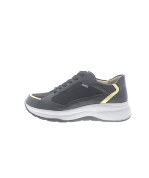
Finn Comfort robuuste dames sneaker met een chunky afwikkelzool, model Piccadilly uit de TrendLine, zwart glad met nubuck gecombineerd leer en gouden details, valt als een wijdte H, geschikt voor de iets bredere voet, uitneembaar voetbed. De buitenzool heeft dempende eigenschappen en wikkelt heerlijk af, ideaal bij gevoelige voorvoeten.
Hakhoogte 45mm.
Hielheffing 20mm. Onderhoudt deze schoenen met een Bama Super Combi spray of Collonil Carbon Pro. Spray schoenen altijd gelijkmatig in.