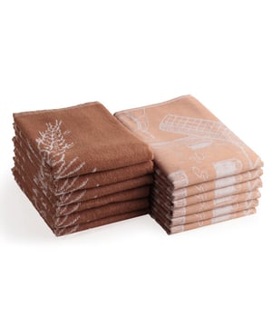 
Geef je keuken een nieuwe look!Luxe jacquard geweven doeken. Deze doeken zijn gemaakt van hoogwaardige katoen. De katoen is van stevige kwaliteit, hierdoor gaan deze lang mee en kunnen deze gewoon op 60 graden gewassen worden. De doeken hebben een groot absorptievermogen, waardoor de vaat en handen makkelijk en snel afgedroogd wordt.MogelijkhedenDe doeken zijn te gebruiken voor diverse doeleinde. Zoals; drogen, servet en schoonmakenMatenDe theedoeken heeft een formaat van 50x70 cm, de keukendoek 50x50 cm.MaterialenOnze doeken zijn gemaakt van hoogwaardige kwaliteit katoen. Waardoor ze lang mee gaan en netjes blijven. WasvoorschriftenDe doeken kunnen gewassen worden tot 60 °C . De theedoeken mogen in de droger mits op een lage temperatuur.Inhoud verpakking• 6 stuks theedoek 50x70 cm• 6 stuks keukendoek 50x50 cm Product specificaties:• 100% hoogwaardige katoen• Wassen tot 60 graden• Drogen op een lage temperatuur• BSCI - gecertificeerd• Oekotex - gecertificeerd - Afmeting: 50x70 - Kleur: Bruin - Materiaal: Katoen