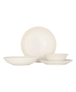 
Voeg een zijdezacht tintje toe aan uw keuken en leven met onze unieke collecties. Rinart porselein streeft ernaar om de traditie van het verleden duurzamer te maken met de moderne ontwerpen van de toekomst. Om dit doel te bereiken komen alleen de beste materialen uit de handen van bekwame ambachtslieden tot leven en raken ze de levens van gewone mensen die verhalen delen rond de tafel.Deze set bevat:- 6 dinerborden 27 cm- 6 dessertborden 21 cm- 6 diepborden 23 cm (900cc)- 6 kommetjes 16 cm (400cc)Specificaties:- Magnetronbestendig: Dankzij onze duurzame grondstoffen en uitgebreide R&D-inspanningen; kunnen onze producten veilig in de magnetron worden gebruikt.- Vaatwasmachinebestendig: Alle producten van Rinart zijn vaatwasmachinebestendig. Je hoeft je nooit zorgen te maken over het in de vaatwasser zetten van de vaat.- Thermische schokbestendig: onze producten zijn duurzaam tegen plotselinge temperatuurschommelingen en onder extreme temperatuuromstandigheden in de keuken met een hard glazuuroppervlak en hoogwaardige grondstoffen.- Glazuurbeschermend: Krassen zijn een veelvoorkomend probleem als het om porseleinen serviesgoed gaat. Rinart biedt een hoge duurzaamheid tegen krassen.- Edge Chip Garantie: Het volledige Rinart-productassortiment is uitgerust met een hoge chipweerstand. Dit beschermt ze tegen schokken.Materiaal: PorseleinKleur: Multicolour
