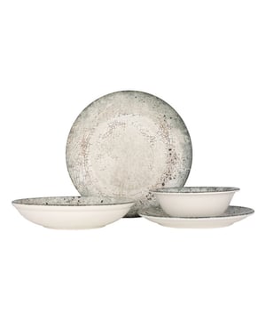 
Voeg een zijdezacht tintje toe aan uw keuken en leven met onze unieke collecties. Rinart porselein streeft ernaar om de traditie van het verleden duurzamer te maken met de moderne ontwerpen van de toekomst. Om dit doel te bereiken komen alleen de beste materialen uit de handen van bekwame ambachtslieden tot leven en raken ze de levens van gewone mensen die verhalen delen rond de tafel.Deze set bevat:- 6 dinerborden 27 cm- 6 dessertborden 21 cm- 6 diepborden 23 cm (900cc)- 6 kommetjes 16 cm (400cc)Specificaties:- Magnetronbestendig: Dankzij onze duurzame grondstoffen en uitgebreide R&D-inspanningen; kunnen onze producten veilig in de magnetron worden gebruikt.- Vaatwasmachinebestendig: Alle producten van Rinart zijn vaatwasmachinebestendig. Je hoeft je nooit zorgen te maken over het in de vaatwasser zetten van de vaat.- Thermische schokbestendig: onze producten zijn duurzaam tegen plotselinge temperatuurschommelingen en onder extreme temperatuuromstandigheden in de keuken met een hard glazuuroppervlak en hoogwaardige grondstoffen.- Glazuurbeschermend: Krassen zijn een veelvoorkomend probleem als het om porseleinen serviesgoed gaat. Rinart biedt een hoge duurzaamheid tegen krassen.- Edge Chip Garantie: Het volledige Rinart-productassortiment is uitgerust met een hoge chipweerstand. Dit beschermt ze tegen schokken.Materiaal: PorseleinKleur: Multicolour