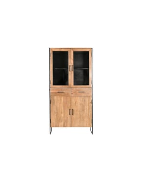 
Transformeer je interieur met de kasten uit de Elin-collectie van Livingfurn, vervaardigd uit warm mangohout en gecoat staal. De combinatie van natuurlijke elegantie en moderne accenten maakt deze collectie uniek. Stijlvolle stalen handgrepen voegen een eigentijdse touch toe aan de kasten. - Afmeting: 90x40x180 - Kleur: Bruin - Materiaal: Hout