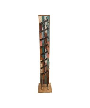 
Stijlvol Wijnrek van Gerecycled Teakhout Voor 8 Flessen Geef je interieur een warme, duurzame touch met dit wijnrek van gerecycled teakhout. Met ruimte voor 8 flessen en een slank ontwerp van H155 x B30 x D30 cm past dit rek perfect in elke keuken, woonkamer of wijnkelder. Het robuuste teakhout zorgt niet alleen voor een natuurlijke uitstraling, maar draagt ook bij aan een milieubewuste levensstijl. ? Gemaakt van duurzaam gerecycled teakhout ? Geschikt voor 8 wijnflessen ? Compact formaat: H155 x B30 x D30 cm ? Uniek en handgemaakt elk stuk is anders ? Perfect als cadeau voor wijnliefhebbers Voeg karakter toe aan je interieur en presenteer je favoriete wijnen met stijl. - Afmeting: 0x0 - Kleur: bruin - Materiaal: hout