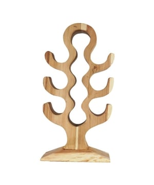 
Wijnrek van Hout Organisch Design Teakhout & Suarhout Bruin Staand 10 Flessen 70 x 36 x 17 cm Dit unieke wijnrek met een organisch design is vervaardigd uit teakhout en suarhout, en combineert natuurlijke vormen met functionele elegantie. De warme bruine houttinten en vloeiende lijnen maken dit rek tot een opvallend en stijlvol meubelstuk dat je wijncollectie op bijzondere wijze presenteert.  Kenmerken: Materiaal: Massief teakhout en suarhout duurzaam, sterk en met karakter Design: Organische vormgeving genspireerd op natuurlijke rondingen en houtstructuren Kleur: Bruin, met rijke houtnerf en subtiele kleurnuances Capaciteit: Geschikt voor 10 wijnflessen Afmetingen: 70 cm hoog, 36 cm breed, 17 cm diep Model: Staand wijnrek stabiel en geschikt voor vloerplaatsing  Voordelen: Artistiek & functioneel: Een wijnrek dat ook dienst doet als sculpturaal object Uniek karakter: Elk exemplaar heeft een eigen vorm en houttekening Ruimtelijk accent: Ideaal voor wie een statement wil maken met natuurlijke materialen Perfect voor interieurs waarin design en ambacht samenkomen. Dit wijnrek is niet alleen een praktische opbergoplossing, maar ook een kunstzinnige toevoeging aan je woonruimte. - Afmeting: 0x0 - Kleur: bruin - Materiaal: hout