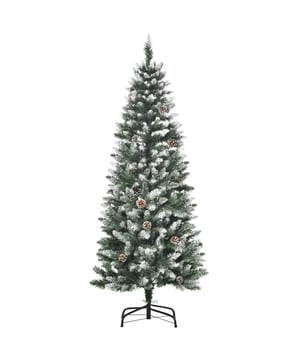 
De kunstkerstboom combineert de schoonheid van een natuurlijke boom met met sneeuw bedekte takken en decoratieve dennenappels. Dankzij de stevige metalen structuur van de kunstkerstboom is hij eenvoudig op te zetten en af te breken. Wacht niet langer en breng feestelijke magie in uw huis!Omschrijving:· 180 cm hoge kunstkerstboom met een zeer realistisch uiterlijk· Met 630 takken en 37 dennenappels die de kunstkerstboom een natuurlijke en originele uitstraling geven· Takken met witte punten die een besneeuwd uiterlijk simuleren en zorgen voor een winterse, kerstachtige sfeer· De takken kunnen eenvoudig worden geopend om de boom een natuurlijker en voller uiterlijk te geven· Afneembare en opvouwbare basis van de kunstkerstboom voor eenvoudige opslag· De bovenste takken zijn vlamvertragend voor extra veiligheid· Alleen geschikt voor binnen, niet voor buiten· Opmerking: Om een realistischer uiterlijk te bereiken, spreidt u alle punten individueel uit, dit duurt ongeveer 15-20 minutenTechnische specificaties:· Kleur: Groen+Wit· Materiaal: Kunststof, Staal· Afmetingen: Ø75x180 cm (BxH)· Aantal takken: 630· Aantal dennenappels: 37 - Afmeting: - Kleur: Groen - Materiaal: Kunststof