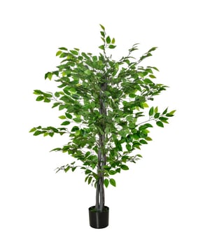 
Wilt u groenblijvende kunstplanten die er net zo uitzien als de echte, maar dan zonder constant onderhoud? Onze ficus kunstplant blijft jarenlang groen, zelfs zonder water of meststoffen. U kunt zelfs op vakantie gaan zonder dat deze kunstplant doodgaat. De levensechte bladeren van de kunstboom fleuren elke kamer op en zien er net zo uit als de echte. Uitgerust met een pot gevuld met cement, staat hij stevig op elke plek.Beschrijving: Prachtig kunstmatig ficusboomontwerp. Geschikt voor binnen en buiten, de plant blijft het hele jaar door groen. 756 bladeren en levendige groene kleur van de kunstplant voor een realistische look Een robuuste pot van de kunstplant zorgt voor een stabiele basis Kunstgras en cementvloer zijn inbegrepen voor een nog realistischer uiterlijk Gemakkelijk te onderhouden Geen montage nodig Kleur: Groen Materiaal: kunststof, cement Type: Ficus Totale hoogte: 135 cm Potmaat: Ø15 x 13H cmkunstboom|banyanboom|interieurdecoratie|onderhoudsvrij|natuurlijke look - Afmeting: - Kleur: Groen - Materiaal: Kunststof