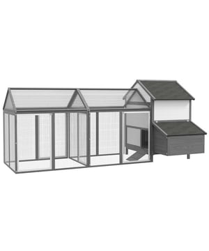 
Verwen je kippen met de PawHut! Dit kippenhok biedt een ontwerp met dubbele ren dat stijl en functionaliteit combineert. Het heeft zowel een binnen- als buitenruimte, waardoor de kippen kunnen rondrennen en tegelijkertijd beschermd zijn tegen roofdieren. De binnenruimte van het kippenverblijf is gemakkelijk toegankelijk met meerdere deuren, een nestkast, zitstokken, een hoofdgebouw en meer. Je kippen zullen zich helemaal thuis voelen in dit eigen verblijf!Voordelen:Hoge kwaliteit Naaldhout constructieBeschermende en op maat gemaakte renVerhoogd huis met eenvoudige oploopWeerbestendig en UV-beschermend dakVentilatie voor optimale luchtcirculatieGezellige zitstokken binneninkippenhok|houten kippenverblijf|dubbele ren|nestkast|grijs kippenhok - Afmeting: - Kleur: Grijs - Materiaal: Hout