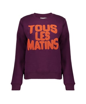 
52891-24 380 Geisha Sweater tous les matins purple/orange  Materiaal: 60% cotton / 40% polyester