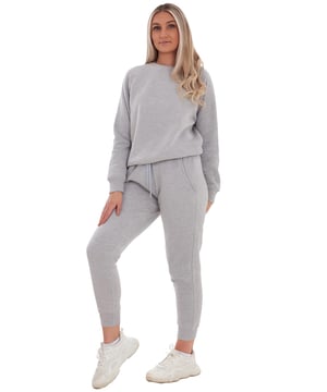 Molirex Trainingspak voor dames, tweedelig trainingspak, lange mouwen, set met halve ritssluiting, blauw, M