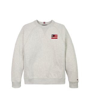 TOMMY HILFIGER GREY BOYS HILFIGER FLAG RELAXED SWEATSHIRT