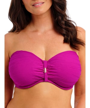 Fantasie Beach Waves Bandeau Bikini Top. With lightly padded foam cups and multiway straps. The product is recommended for hand wash only.