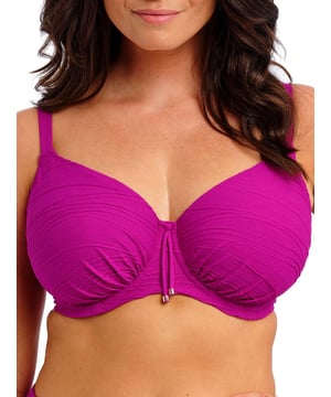Fantasie Beach Waves Gathered Full Cup Bikini Top. With gathered cups and fixed fully adjustable straps. The product is recommended for hand wash only.
