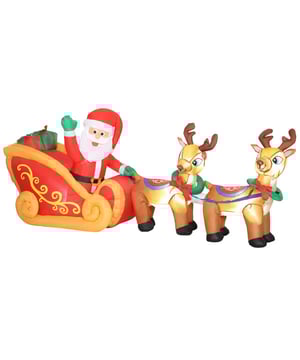 
Genoeg van decoraties die de winter niet doorstaan? Dit 2,4 m hoge Outsunny opblaasbare kerstmotief met de Kerstman op een slee trekt alle aandacht. Het straalt met ingebouwde LED-lampjes die zelfs van ver zichtbaar zijn. Zorgen over wind of sneeuw? Bijgeleverde grondankers, bevestigingslijnen en zandzakken garanderen dat deze waterbestendige opblaasfiguur stabiel en veilig blijft staan, zodat hij het hele seizoen vreugde verspreidt.Omschrijving:· Grandioos ontwerp van 240 cm lang met de Kerstman en rendieren wordt het stralende middelpunt van de tuin· Voorzien van zes heldere LED's en verandert uw tuin in een adembenemende nachtelijke scène· Geïntegreerde ventilator blaast snel op en zorgt voor een eenvoudige, snelle installatie· Bevat acht grondankers, vier bevestigingslijnen en vier zandzakken die een sterke, stabiele stand garanderen· Gemaakt van IP44 waterafstotend polyester en biedt betrouwbare, weerbestendige duurzaamheid· Geschikt voor tuinen en evenementen en verspreidt seizoensplezier voor iedereenTechnische specificaties:· Kleur: Rood+Bruin· Materiaal: polyesterstof· Totale afmetingen: 240B x 75T x 100H cm· Kabellengte: 3 m· Vermogen per LED-licht: 0,48 W· Ventilator: DC 12V/1,0A· Ingangsspanning: 220-240V, 50/60Hz· Uitgangsspanning: DC 12V/1,25A· IP-beschermingsklasse: IP44 - Afmeting: - Kleur: Rood - Materiaal: Polyester