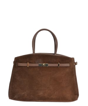 Tote bag  
100% koeienleer  
Bovenritssluiting  
Afmetingen: 28,5x38x12 cm  
Handvat: 38 cm  
Schouderband: 120 cm  