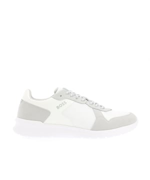 Mens BOSS Extreme Running Shoes in white.- Mesh and suede upper.- Lace up fastening.- Mesh and faux leather trims.- BOSS logo on the side panels and tongue. - EVA-rubber outsole.- Ref: 50519057-100