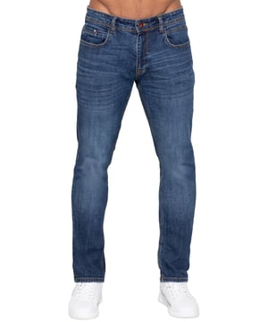 Verleihen Sie Ihrem Alltagsstil mit der Enzo Milano Herrenjeans in Tapered Fit einen eleganten Touch. Mit klassischem 5-Pocket-Design und Reißverschluss gefertigt. Aus hochwertigem Stretchstoff hergestellt, bieten sie überragenden Komfort und Flexibilität für den ganzen Tag. Die kontrastierende Naht verleiht einen stilvollen Abschluss. Abgerundet mit Enzo Milano Markenknöpfen, Nieten und einem charakteristischen PU-Label auf der Rückseite vereinen diese Jeans Qualität, Langlebigkeit und mühelose Raffinesse. (EZ667)