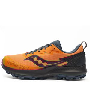 The Saucony Peregrine 14 GTX Men's Running Shoes are built for ultimate performance on any terrain. Featuring a softer blend of PWRRUN cushioning, they ensure smooth, cushioned landings no matter what the surface. The GORE-TEX Invisible Fit construction provides a waterproof barrier while maintaining breathability for all-weather protection. A versatile 5mm lug design delivers a reliable grip across various terrains, while the tacky PWRTRAC outsole enhances traction for confident strides on rugged trails. For all-day comfort, the PWRRUN+ sockliner offers a plush, responsive feel from the moment you step in.
 - Textile / Synthetic mix upper
 - Lace closure
 - Heel loop + easy on/off wear 
 - PWRRUN cushioning
 - PWRRUN+ sockliner for enhanced comfort
 - Toe bumper for added protection
 - Soft padded ankle collar 
 - GORE-TEX Invisible Fit delivers waterproof protection
 - Rugged PWRTRAC outsole for optimal traction
 - Comfort cushioned insole 
 - Saucony branding throughout