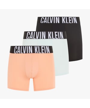 Calvin Klein INTENSE POWER 3 Pack men's boxer briefs feature a medium rise waist and branded elastic waistband. Made from polyester and elastane, they offer comfort and style for casual wear