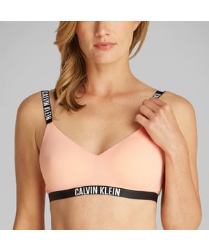 This women's bralette features soft molded cups, adjustable straps, and a branded elastic waistband. Ideal for casual wear, it offers a comfortable fit with a lightweight design
