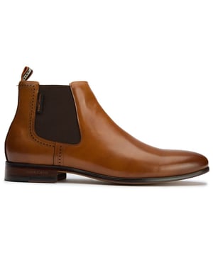 Mens Simon Carter Clover Chelsea Boots In Tan | Soletrader