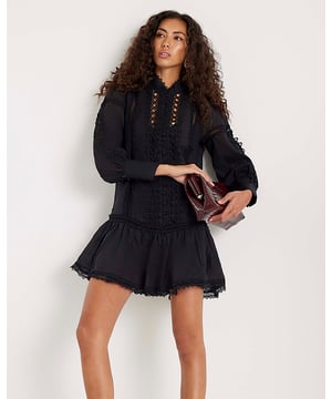 white christmas dresses ASOS DESIGN shirred long sleeve mini dress in brown gingham – ASOS Sample  Sale main image 0