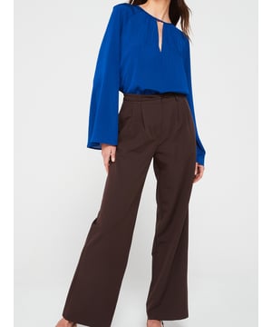 V BY VERY BLUE CUT OUT DETAIL BLOUSE