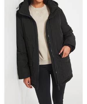 V BY VERY BLACK PADDED HOODED UTILITY COAT