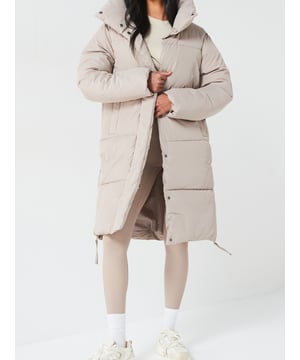 V BY VERY BEIGE LONGLINE PADDED COAT