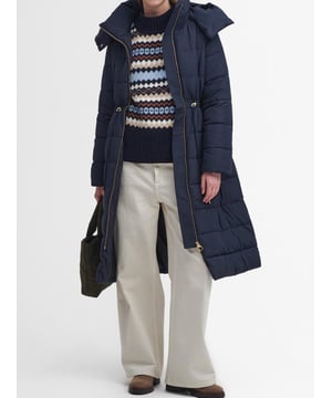 BARBOUR NAVY MANNUE PADDED COAT