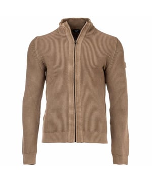 Hochwertige JOOP! JEANS Herren Strickjacke "Hajor" mit durchgehenden Reißverschluss und Stehkragen. Aus reiner Baumwolle für angenehmes Tragegefühl.