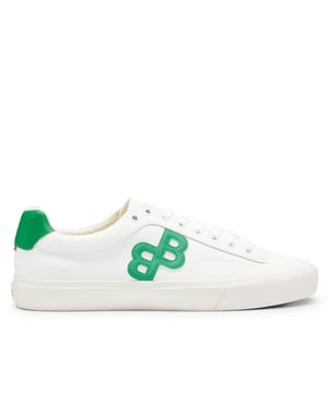 BOSS basic cupsole enriched by the recognizable double B logo on quarter in contrasting colors. Rubberized leather on the logo and backtab.