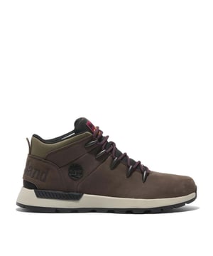 Timberland Sprint Trekker Mid Lace-Up Trainers in brown.- Upper made with Premium Timberland® Leather and ReBOTL™ fabric containing 50% recycled PET plastic.- Lace-up style.- Compression-molded EVA midsole.- OrthoLite® footbed.- ReBOTL™ fabric lining containing 50% recycled PET plastic.- Rubber lug outsole.- Ref: A6DQDW071