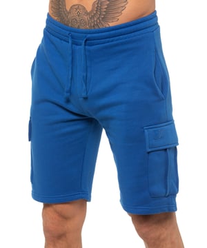Enzo Herren Cargo Shorts. Verfügt über 2 Cargo-Taschen und 2 Side Slash Pockets. EZ-Logo auf Tasche. Elastischer Bund mit verstellbarem Kordelzug.