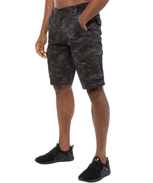 Kruze Camo Shorts in VNT Khaki, 65% Polyester, 35% Cotton, Mid Rise, Regular Fit Shorts, Featuring 2 Front Pockets, 2 Buttoned Back Pockets and 2 Velcro Side Pockets and Zip Fly Fastening, Machine washable, For Casual Occasions