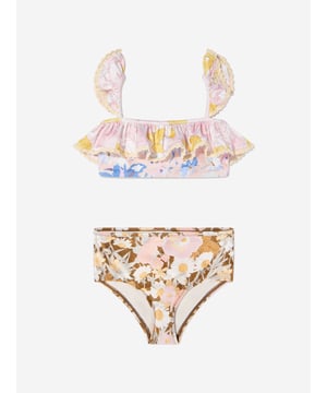 Introducing the Girls Pop Trim Frill Bandeau Bikini by Zimmermann, a dazzling addition for AW2024.  Exquisite Multicolour Design: Vibrant and playful, ideal for fashionable young spirits. Delicate Frill Detail: Charming frills enhance the bandeau top, adding a touch of elegance. Premium Comfort: Crafted from superior materials for a soft feel and durability. Perfect for any occasion: From poolside fun to beach outings, style meets functionality.Elevate her wardrobe with Zimmermann's artistic flair. Order now!
