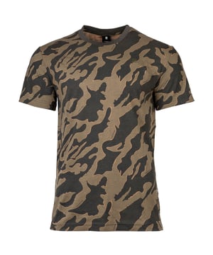Herren T-Shirt von der Marke G-STAR RAW. Mit Allover Camouflage Print und Rundhalsausschnitt. Kurzarmshirt aus reiner Bio-Baumwolle.