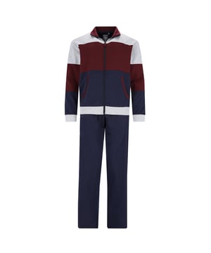 Sportiver Homewear-Anzug von der Marke hajo. Zipper-Jacke und lange Hose. Interlock aus weichem Baumwoll-Mix - bügelfrei, atmungsaktiv, hautsympathisch.