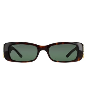 Balenciaga rechthoek dames donkere havana groene bb0096s zonnebril zijn een modieuze rechthoekige stijl vervaardigd van lichtgewicht acetaat. Het Balenciaga -logo bevat op de dikke tempels voor merkauthenticiteit.