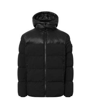 JOOP! JEANS Herren Steppjacke mit hoher Wärmeisolation dank wärmender Füllung aus recyceltem Material. Durchgehender Zipper und Kapuze mit Druckknöpfen. Zipper-Taschen und Logo-Patch am Arm.