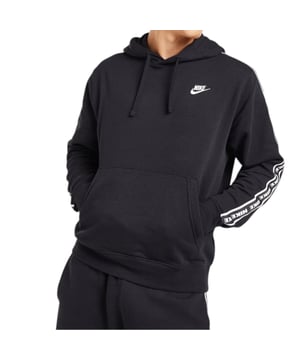 Freshen up and step out in this men's Aries Hoodie from Nike. In a Black colourway, this regular-fit pullover is made from a soft cotton and poly blend for lasting comfort. It has a drawcord-adjustable hood for custom coverage, stretchy ribbed trims to hold the shape and a kangaroo pocket for your essentials. Finished up with taped Nike branding down the sleeves and a Nike Futura badge embroidered to the chest.